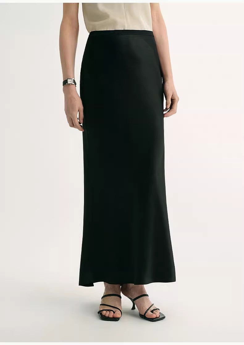 "Extremely Luxurious" Glossy Bias-Cut Elegant Slim Fishtail Skirt
