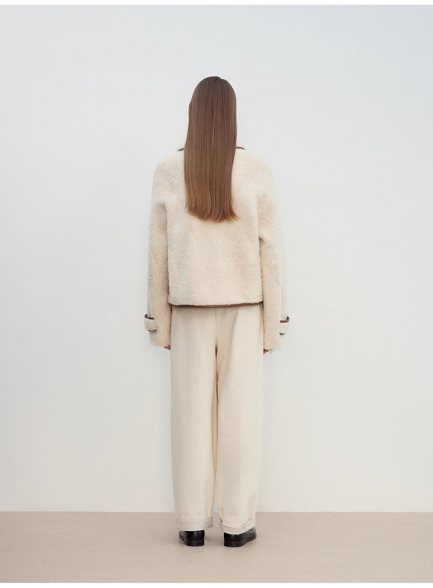 "Modern Milk Cafe" Imported Hill Fur Merino Sheepskin Fur Jacket