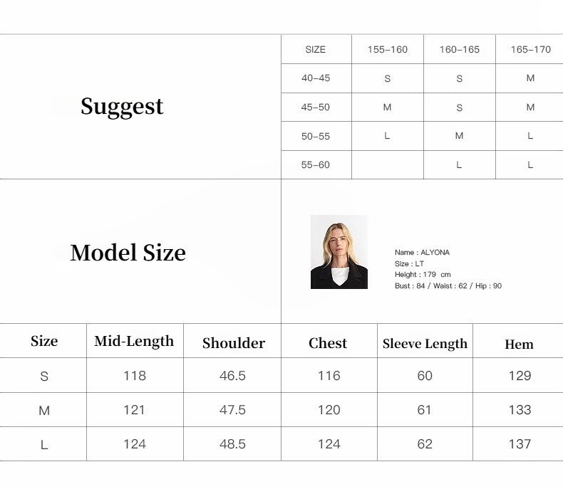 "Opium Nights"Women's Double-Breasted Blazer Coat With Straight Shoulders