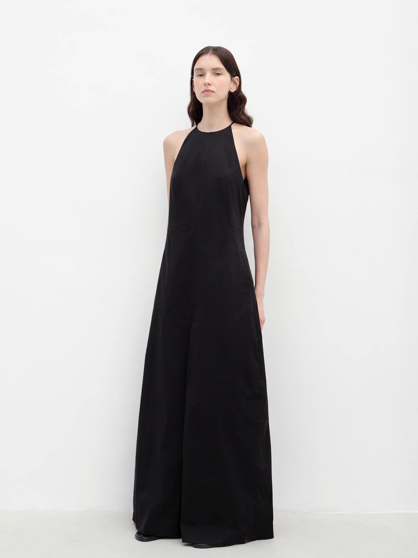 Halterneck Waist-Cinching Cocoon Dress