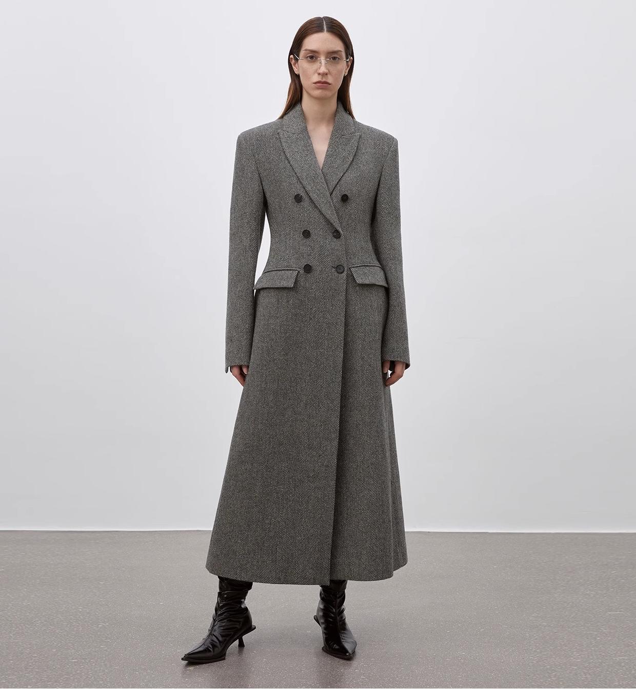 Fireladyfur Women's Fall/Winter Coat | Waist-Defined Suit Collar Style"After the Dawn"