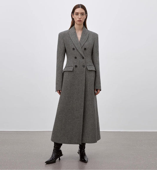 Fireladyfur Women's Fall/Winter Coat | Waist-Defined Suit Collar Style"After the Dawn"