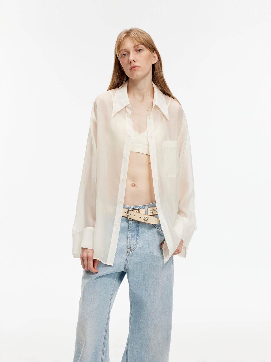 Wave Relaxed Cupro-Amino Sun-Proof Shirt“Hazy Spring”