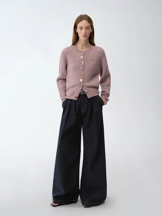 Vintage Handmade Lycra Stretch Jeans Wide Leg Loose Trousers