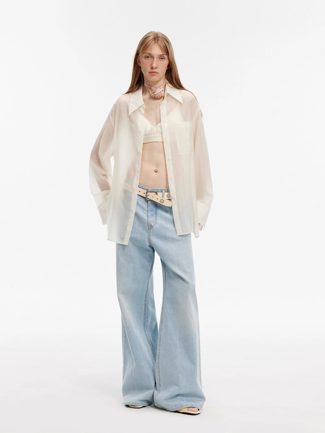 Wave Relaxed Cupro-Amino Sun-Proof Shirt“Hazy Spring”