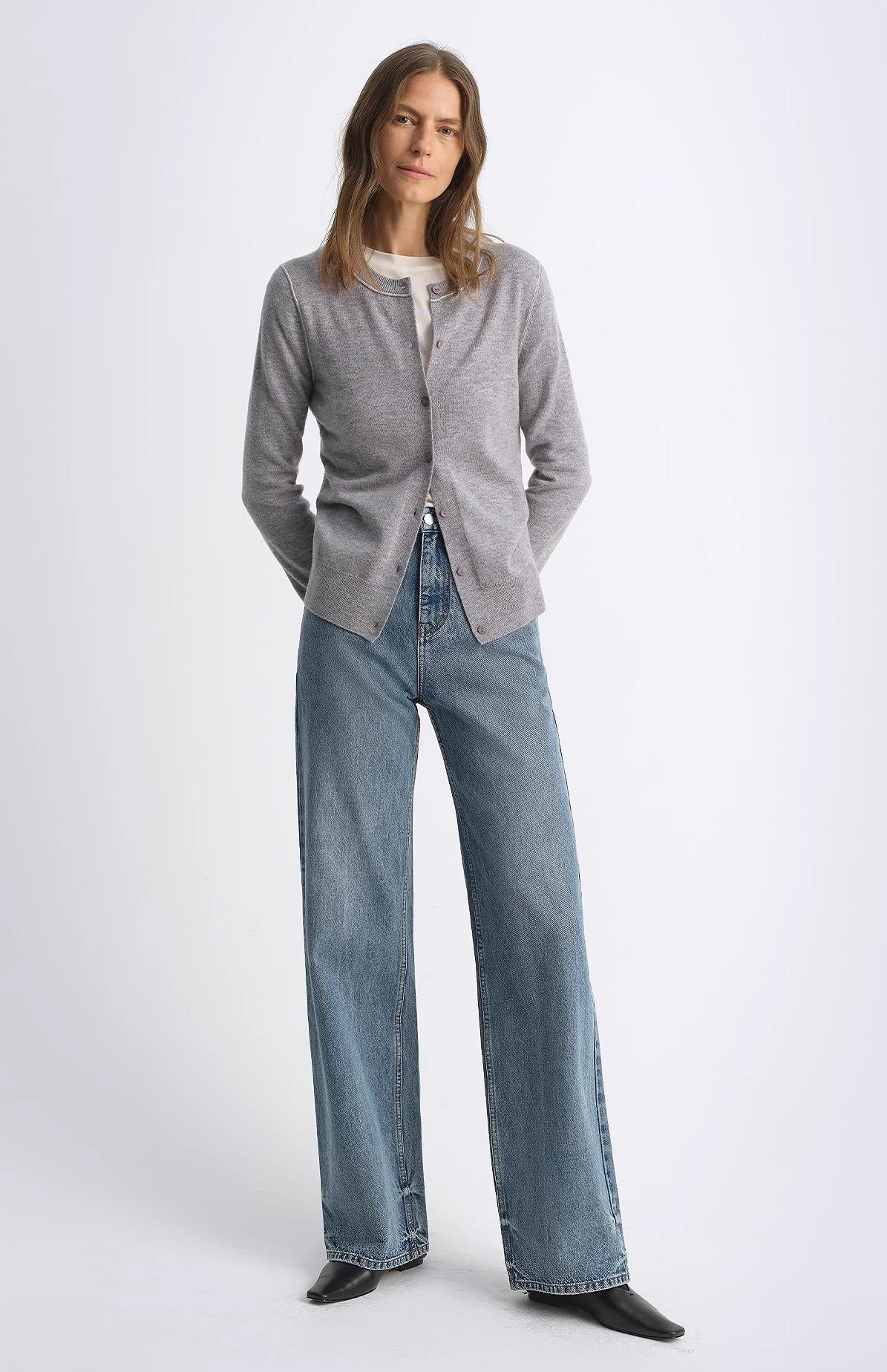 Classic Retro Old Money Style, Washed Organic Cotton, Retro Straight Slim Jeans