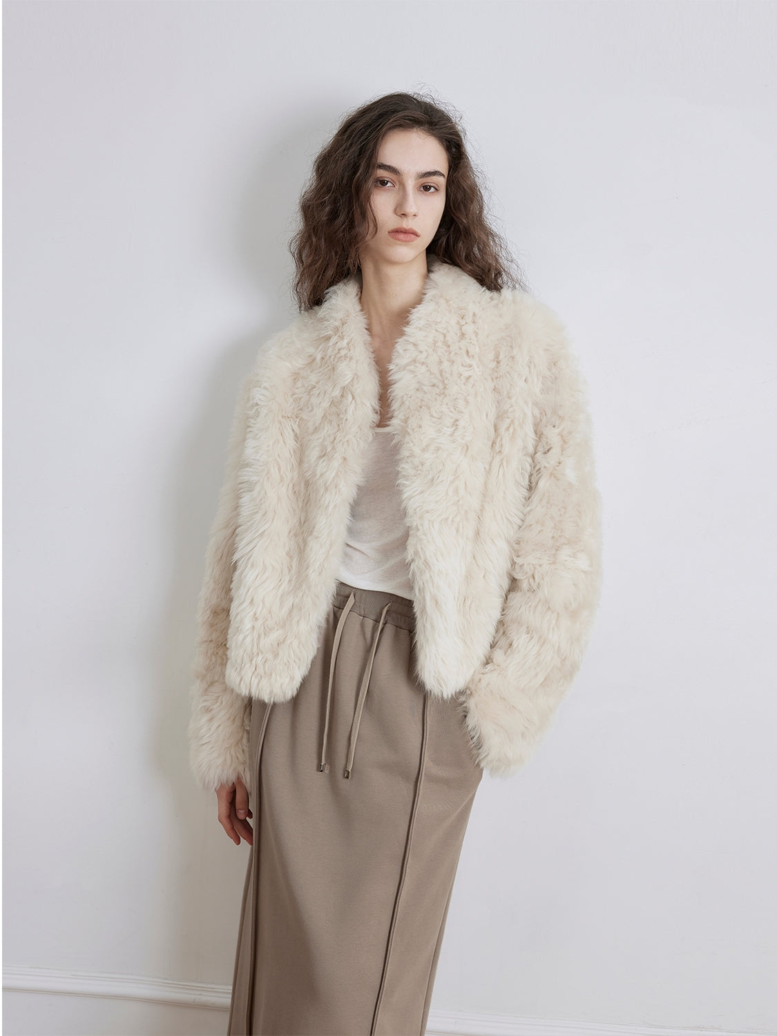 Fireladyfur Women's Tuscan Sheepskin Coat“Morning Mist Fairy”