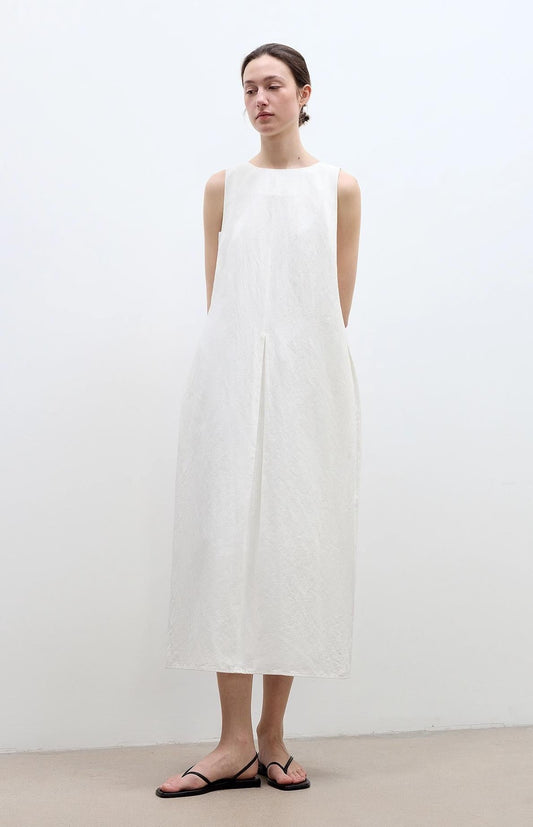 Three-Dimensional Hourglass Sleeveless Round Neck Loose Slim Dress for Women