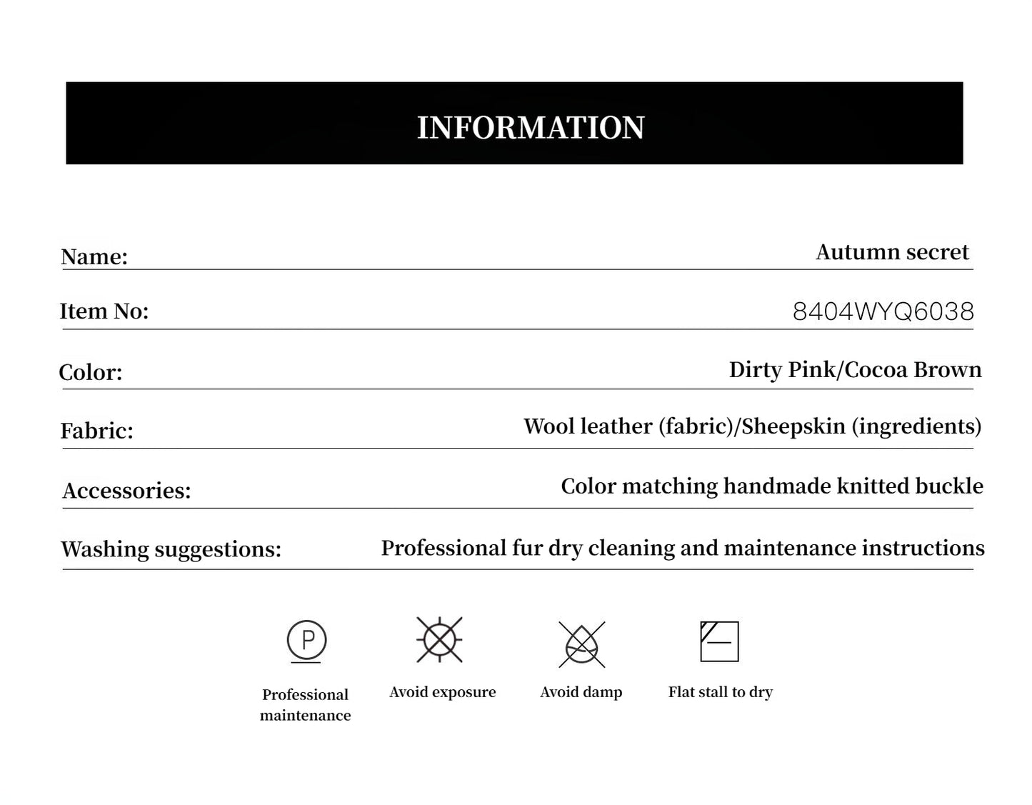 "Autumn Secret" Pink Lapel Tuscan Straight Fur Sheepskin Short Jacket