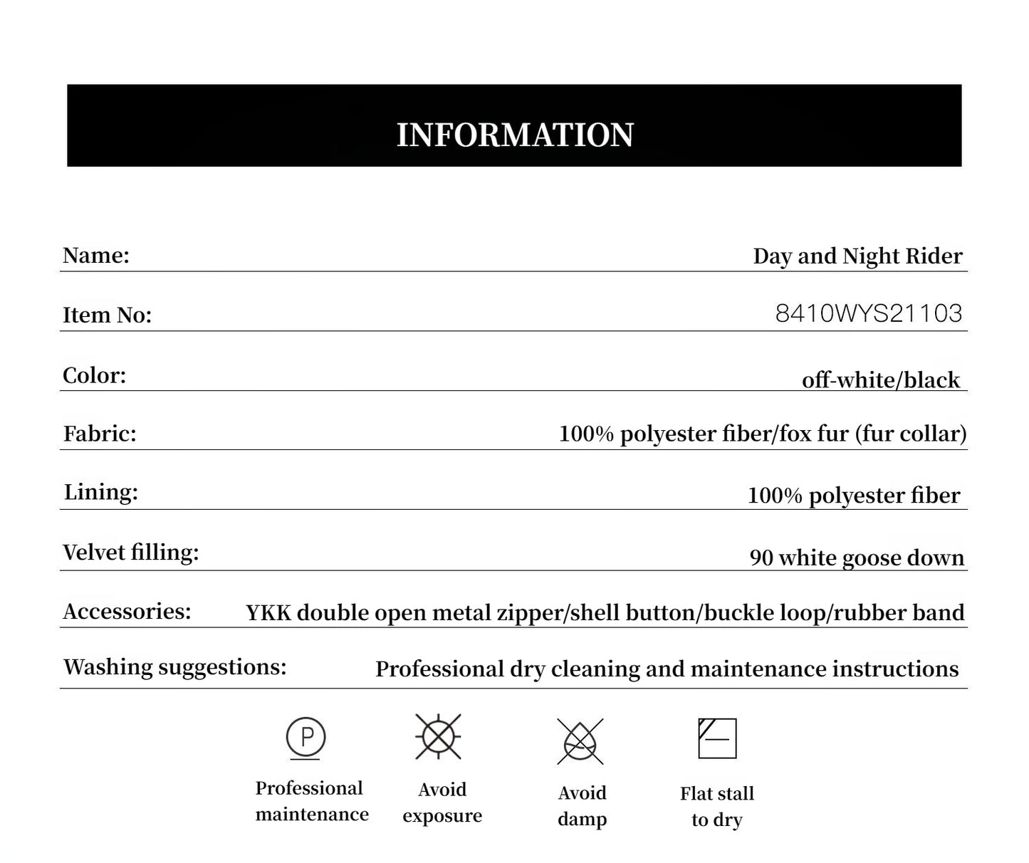 Fireladyfur Women's Detachable Contrasting Fox Fur Collar Down Jacket"Day and Night Rider"