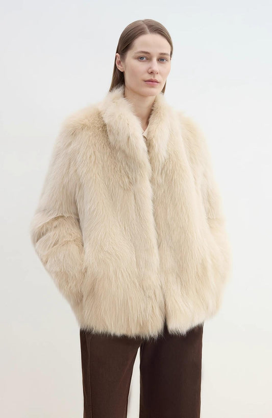 "Long Nocturne" Imported Fox Fur Retro Short Coat for Women