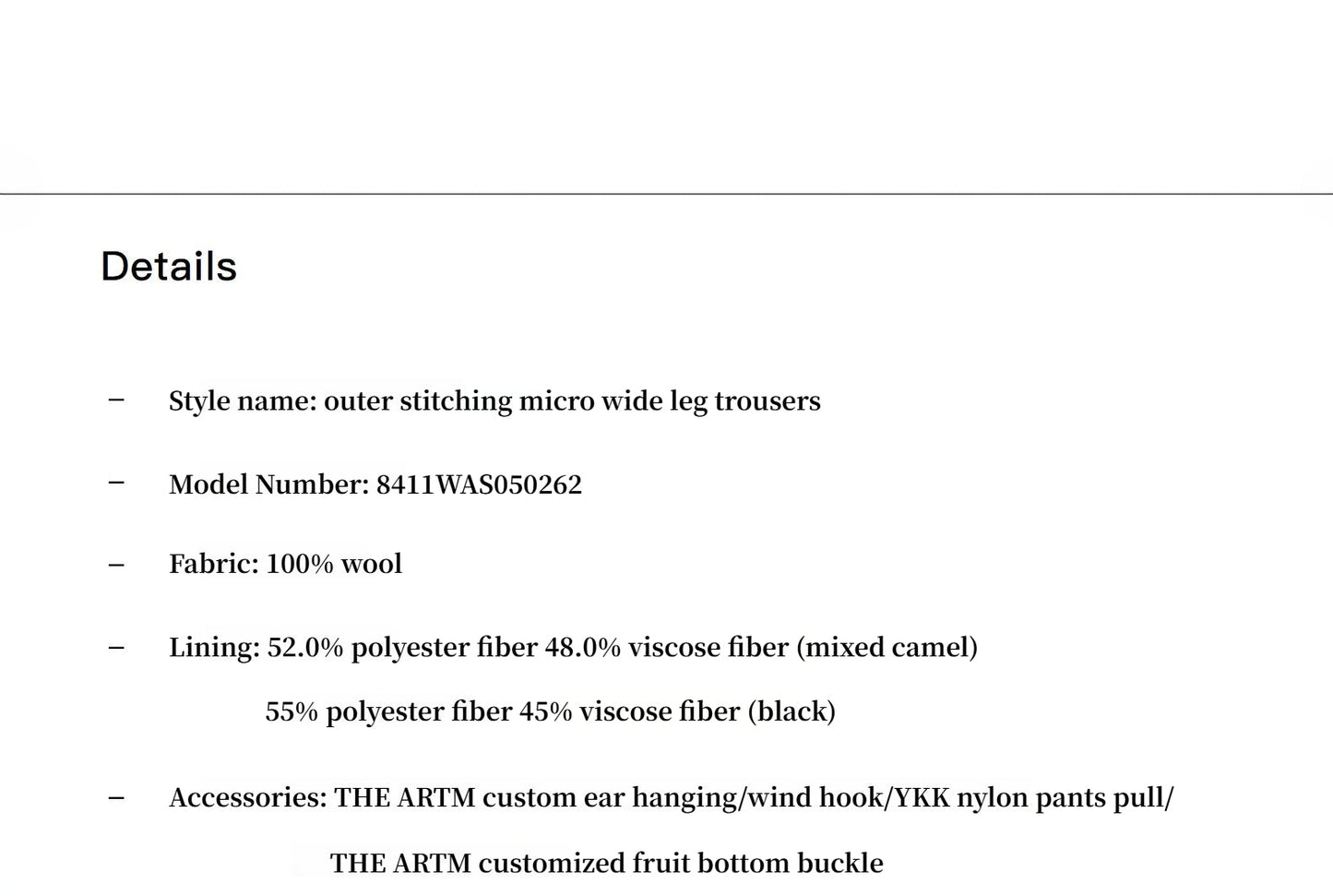 Worsted Wool Commuter Classic Drapey Raw Edge Loose Straight Wide-Leg Pants