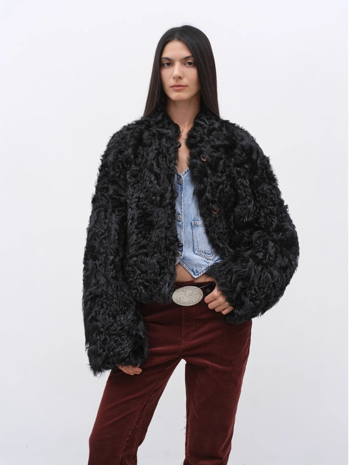 Fireladyfur Women's Imported Sheepskin Coat | New Zealand Wool“Little Bear”
