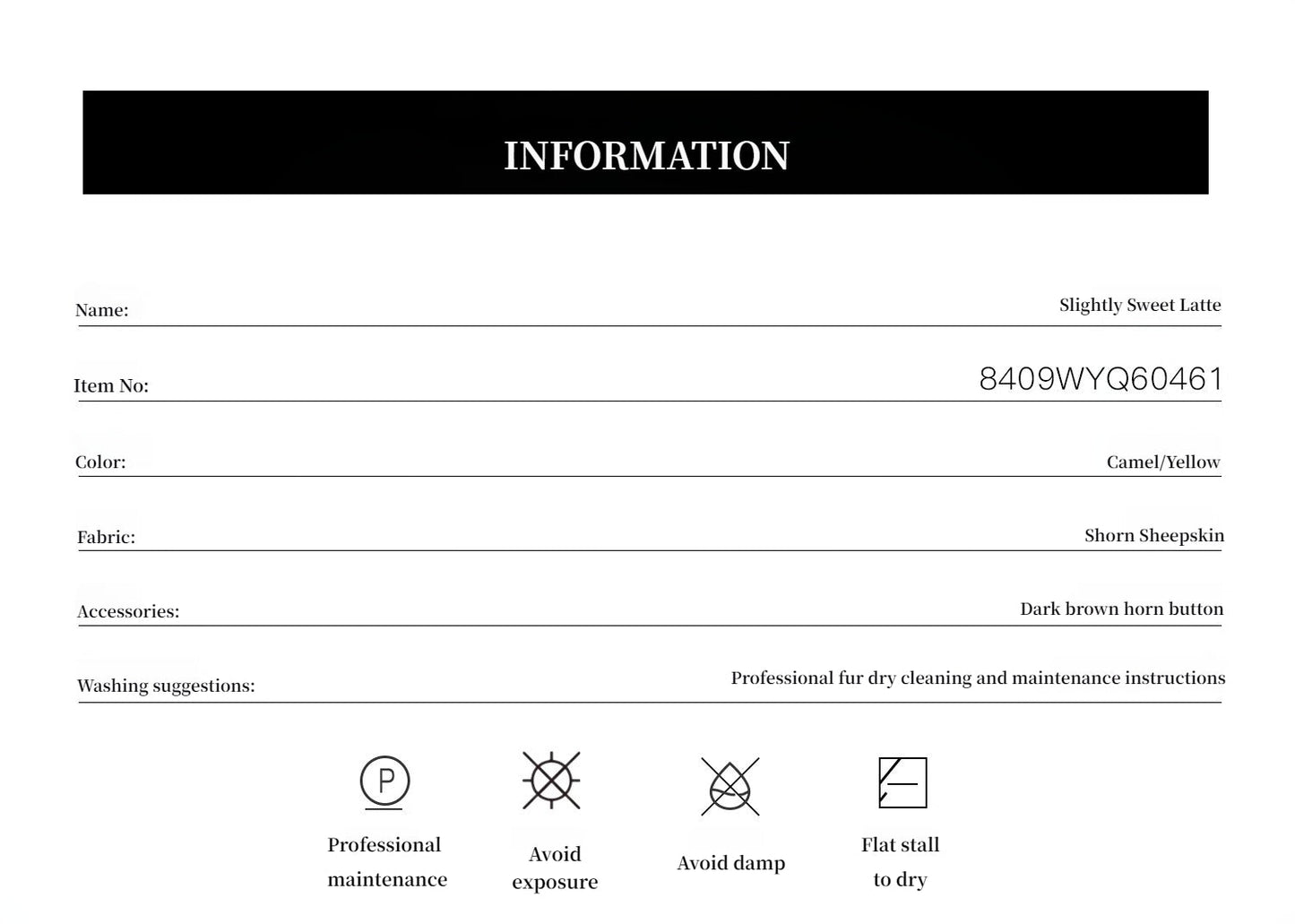 Fireladyfur Women's Casual Shearling Jacket With Furry Lapel"Slightly Sweet Latte"