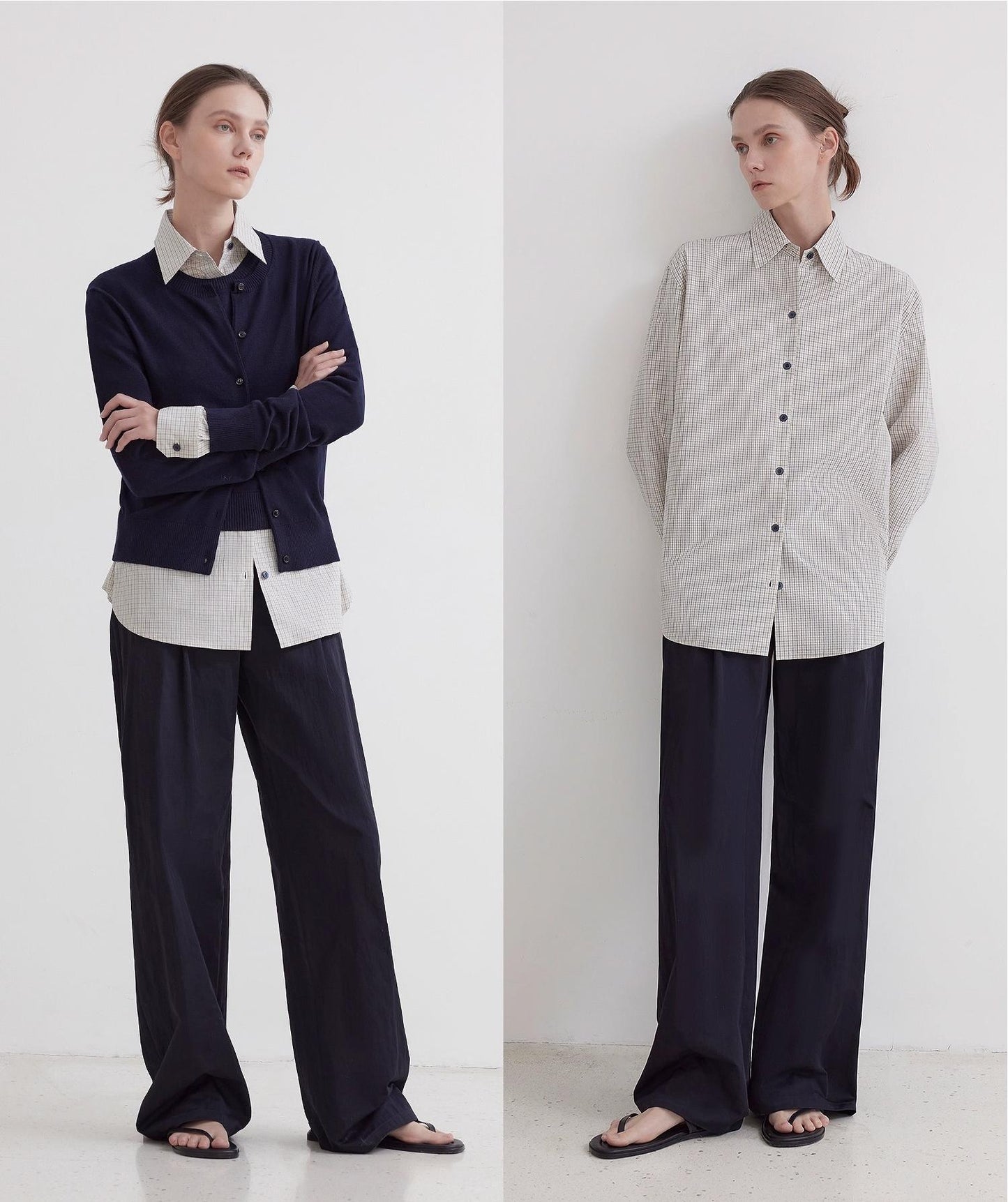 Plaid Shirt Commuting Inner Top High-End Long-Sleeved "Independence Song"