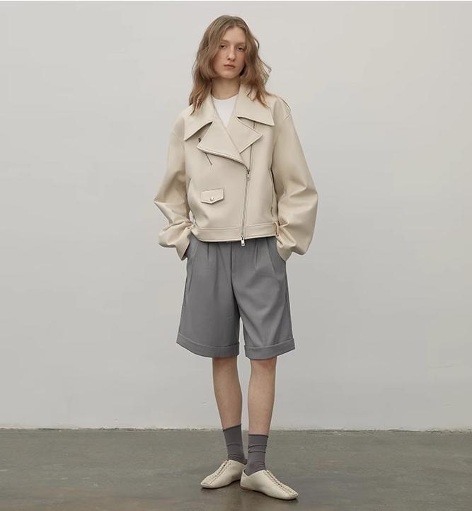 Motorcycle Sheep Leather Jacket Women's Genuine Leather Jacket "Retro Film"