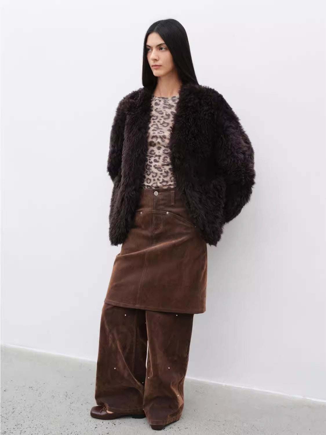 Fireladyfur Women's Black Sheepskin Jacket With Tuscan Fur"My Little Curly"