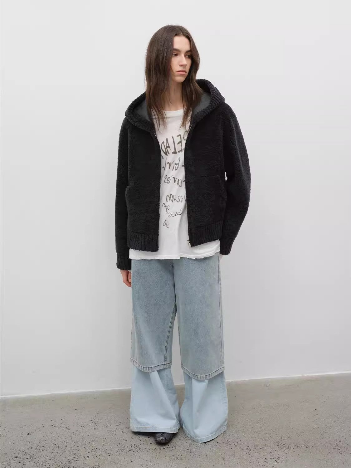 Fireladyfur Women's Hooded Merino Sheepskin Jacket“Bad Boy”