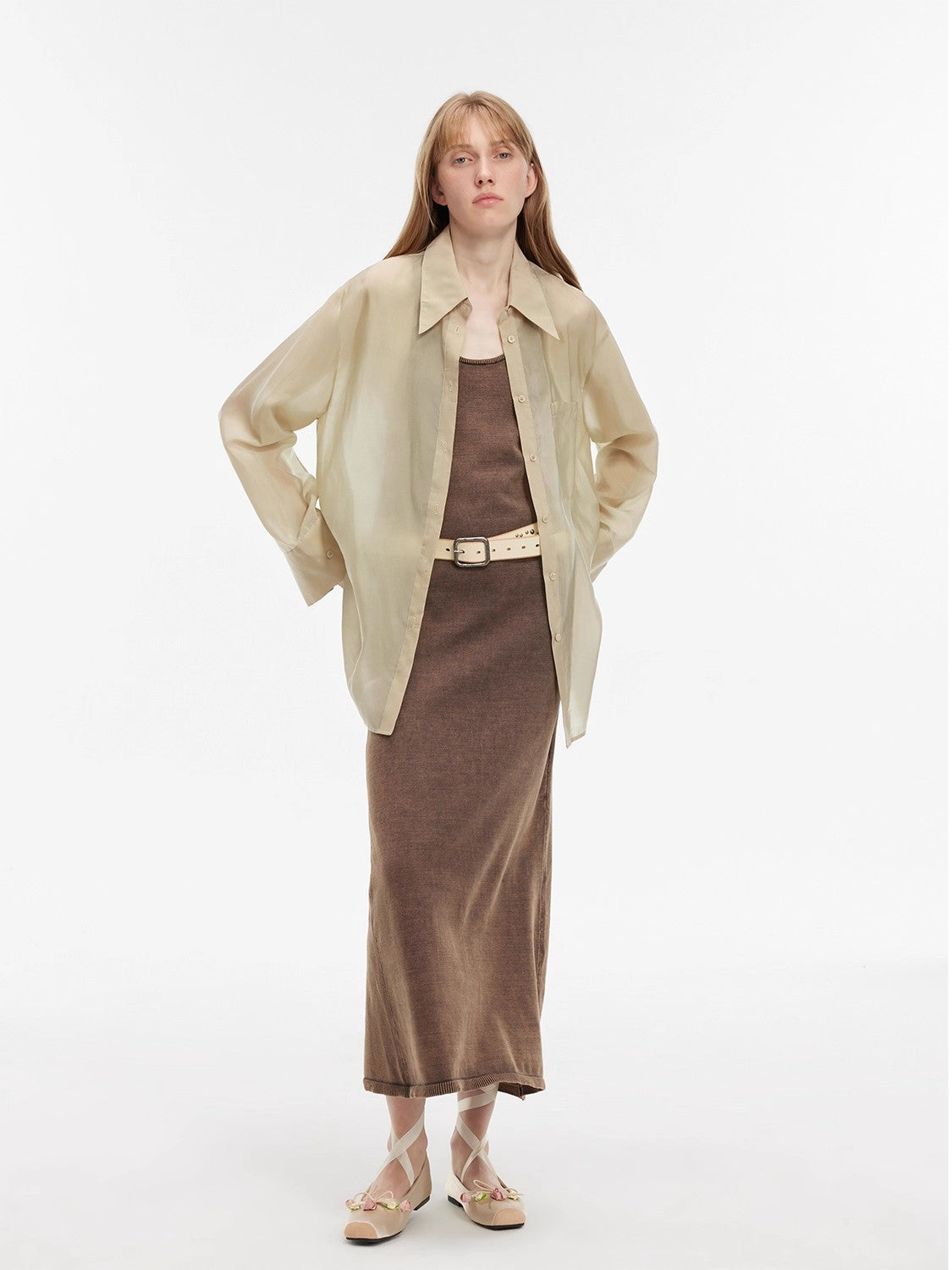 Wave Relaxed Cupro-Amino Sun-Proof Shirt“Hazy Spring”