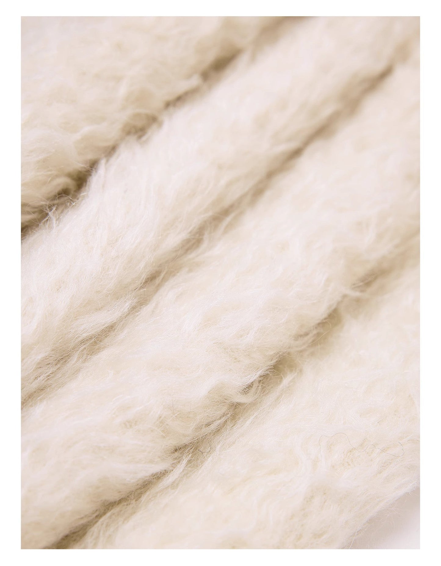 "Song of Snowland"Women's Mohair Wool Stand Collar Coat Autumn and Winter Loose Woolen Coat