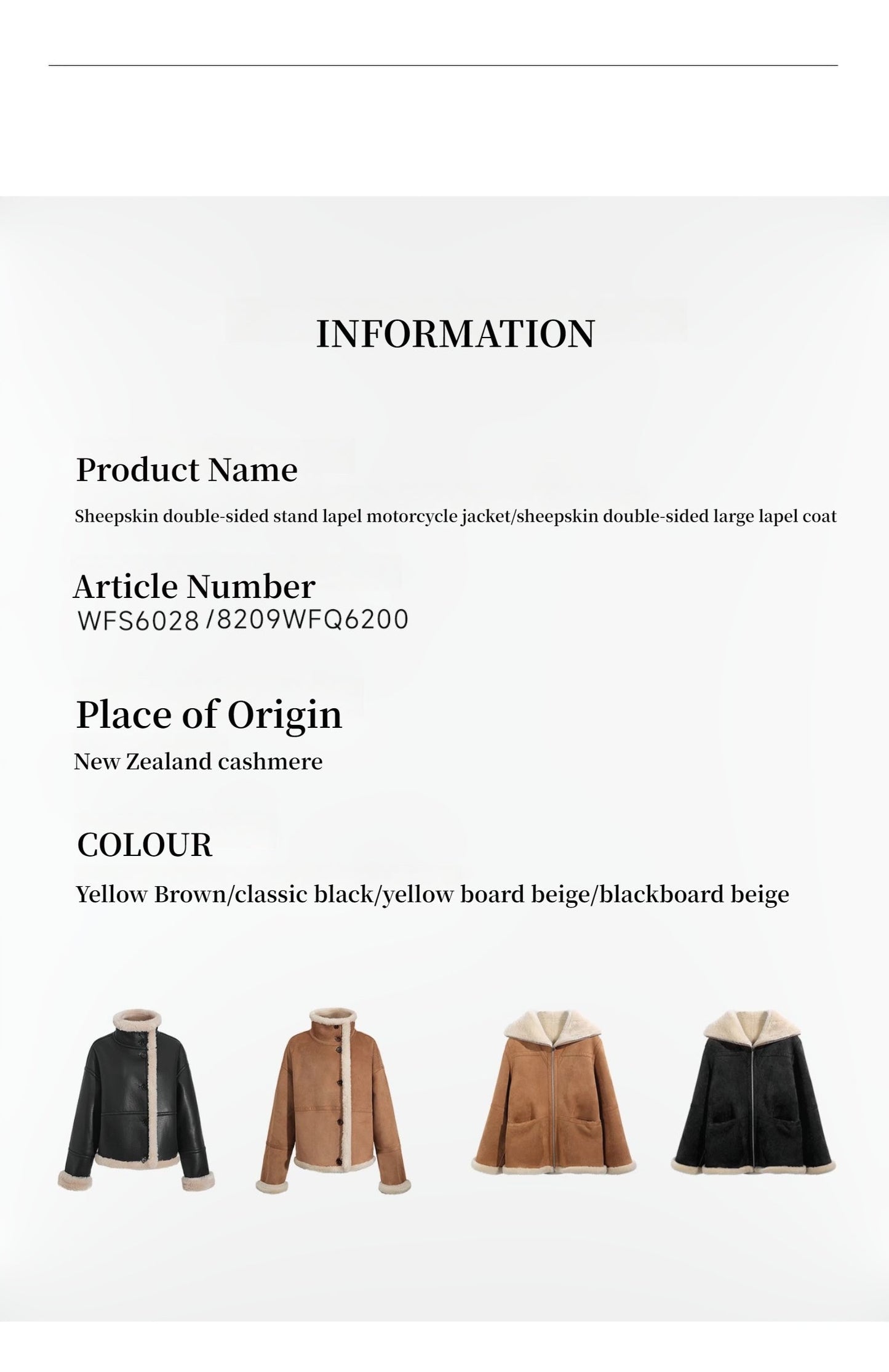 Fireladyfur Women's Faux Leather Shearling Jacket - Long Reversible Wool Coat Christmas Elk Design