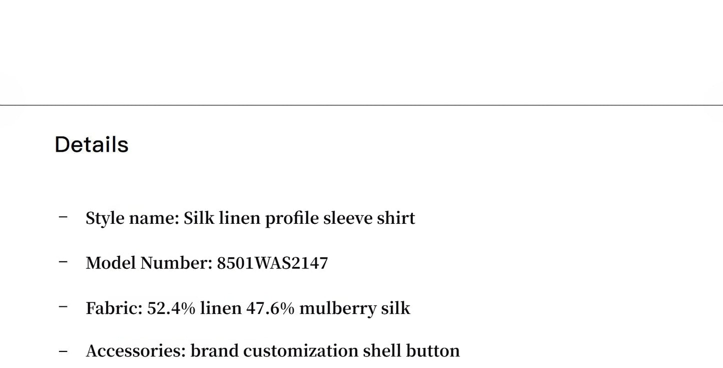 Breathable Mulberry Silk Linen Long-Sleeved Shirt and Trousers Set