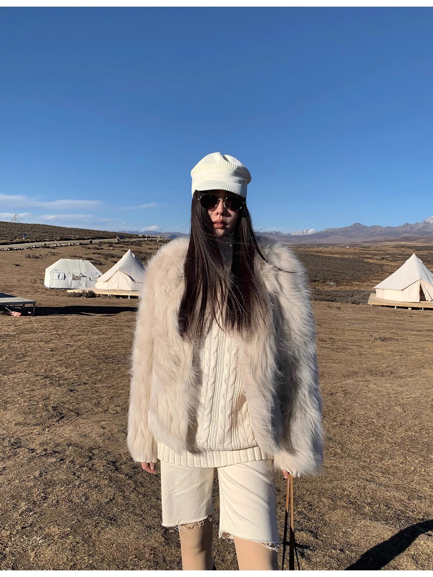 Fireladyfur Women's Fur Coat | Genuine Finnish Fox Fur"Reed Flower"