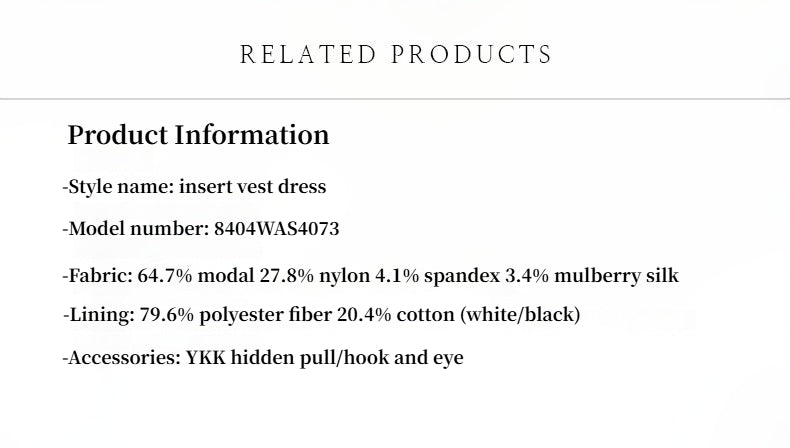 High Density Modal Mulberry Silk Insert U-Neck Vest Dress"Simple Love"