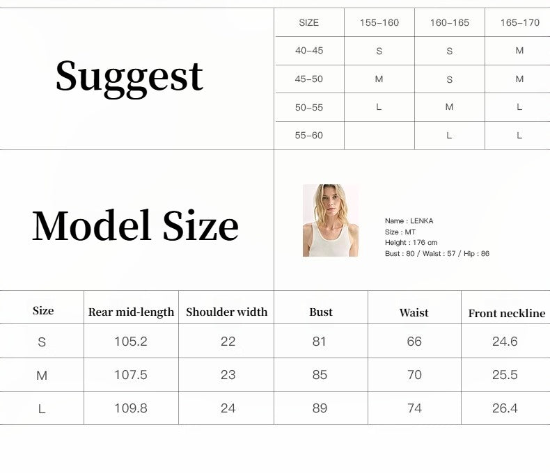 "Simple Love" High Density Modal Mulberry Silk Insert U-Neck Vest Dress