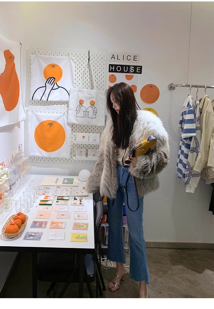 Yukino Dream Imported Colorful Fox Fur Coat From Finland