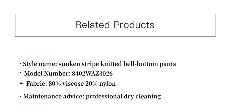 Knitted Bootcut Trousers, Glutinous Rice Trousers, Pit Striped Casual Trousers