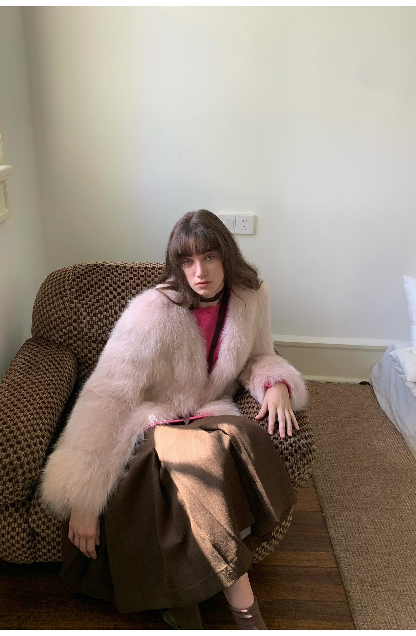 Fireladyfur Women's Finland Saga Fox Fur Fashion Cardigan“Black Sugar”