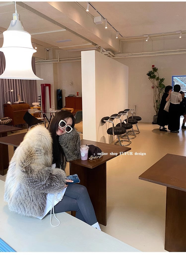 Yukino Dream Imported Colorful Fox Fur Coat From Finland