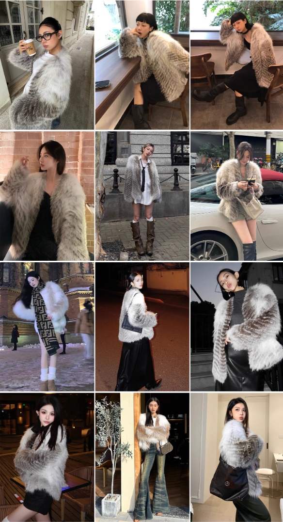 Yukino Dream Imported Colorful Fox Fur Coat From Finland