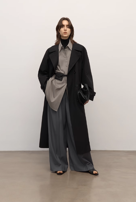 High-Density Nylon Cotton Drapes Stylish All-Match Silhouette Shirt