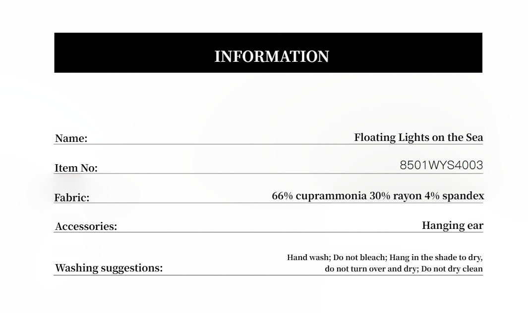 "Floating Lights on the Sea" Adjustable Waist Pleated Straight Skirt