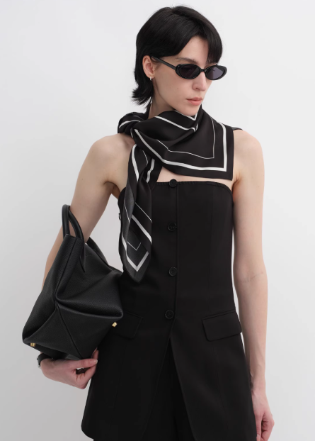 Stretch Silk Original Geometric Print Silk Scarf