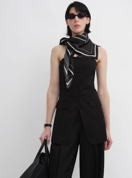 Stretch Silk Original Geometric Print Silk Scarf