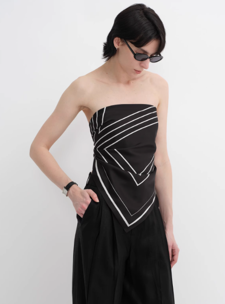 Stretch Silk Original Geometric Print Silk Scarf