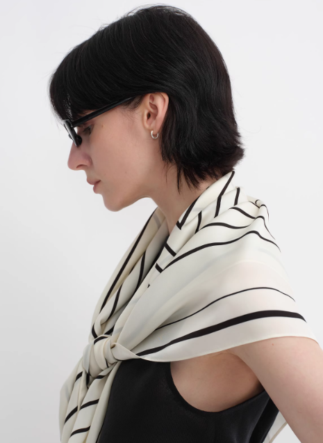 Stretch Silk Original Geometric Print Silk Scarf