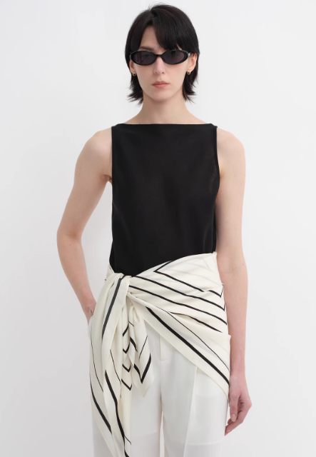 Stretch Silk Original Geometric Print Silk Scarf