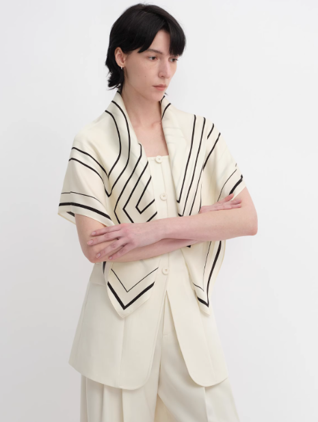 Stretch Silk Original Geometric Print Silk Scarf