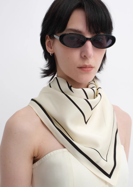 Stretch Silk Original Geometric Print Silk Scarf