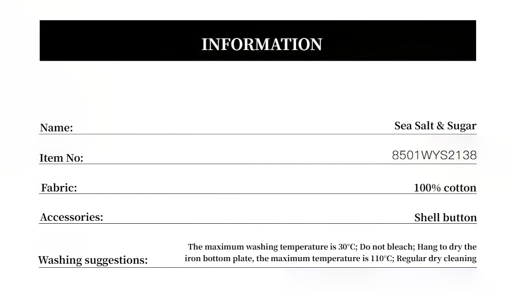 "Sea Salt & Sugar" Cotton Short-Sleeved Shirt