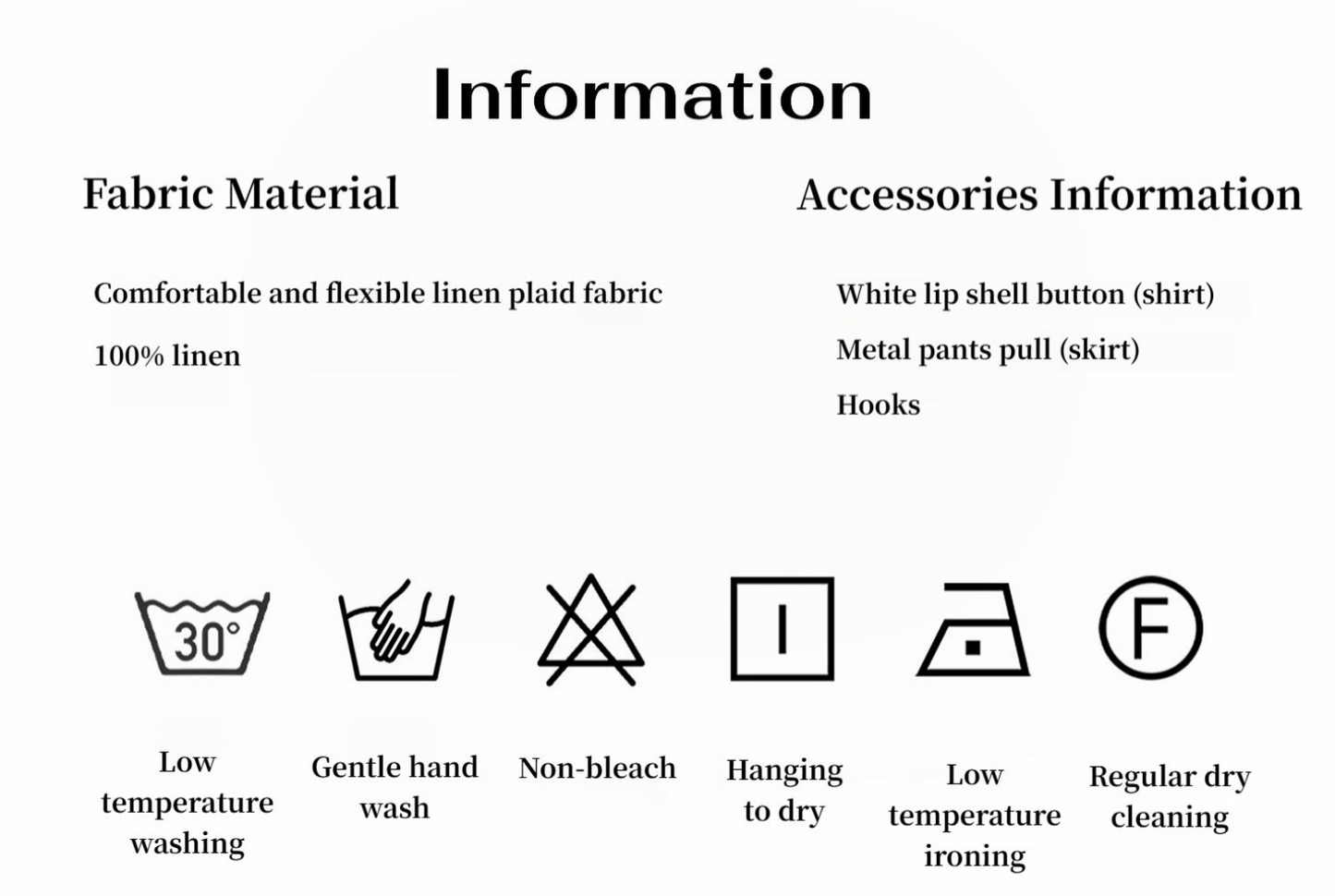 "Plaid Sketch" Vintage Linen Shirt Skirt Two-Piece Spring