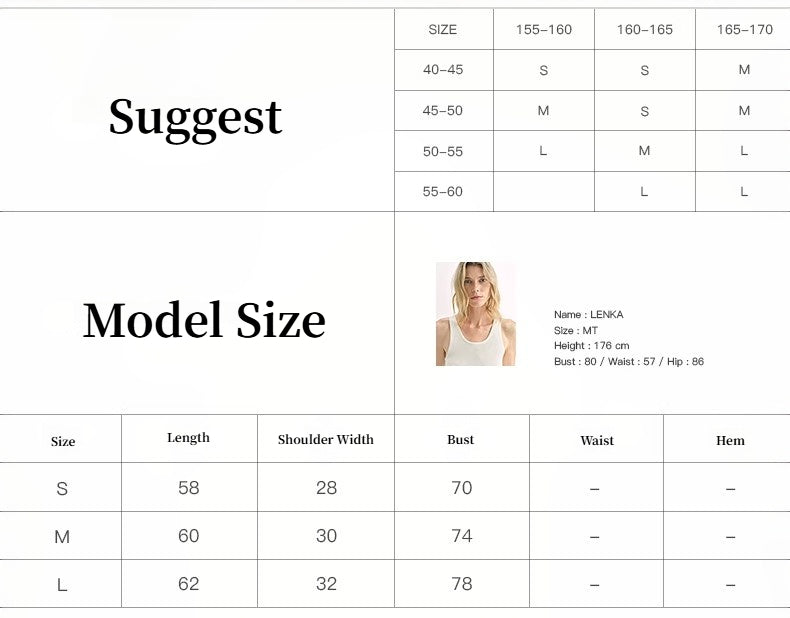 Ultra-Fine High-Quality Silk, Smooth and Elegant U-Neck Straight Knitted Vest