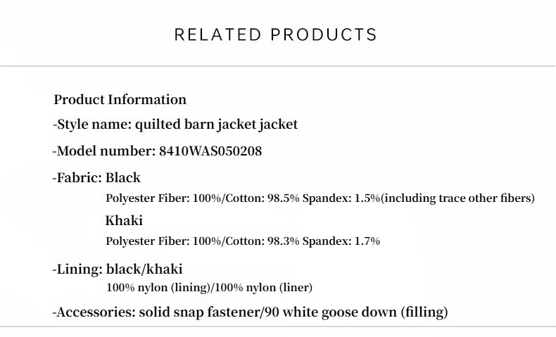 Diamond Texture Splicing Lapel 90 White Goose Down Barn Jacket Down Jacket Women