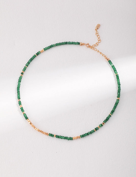 Synthetic Emerald Beaded Necklace