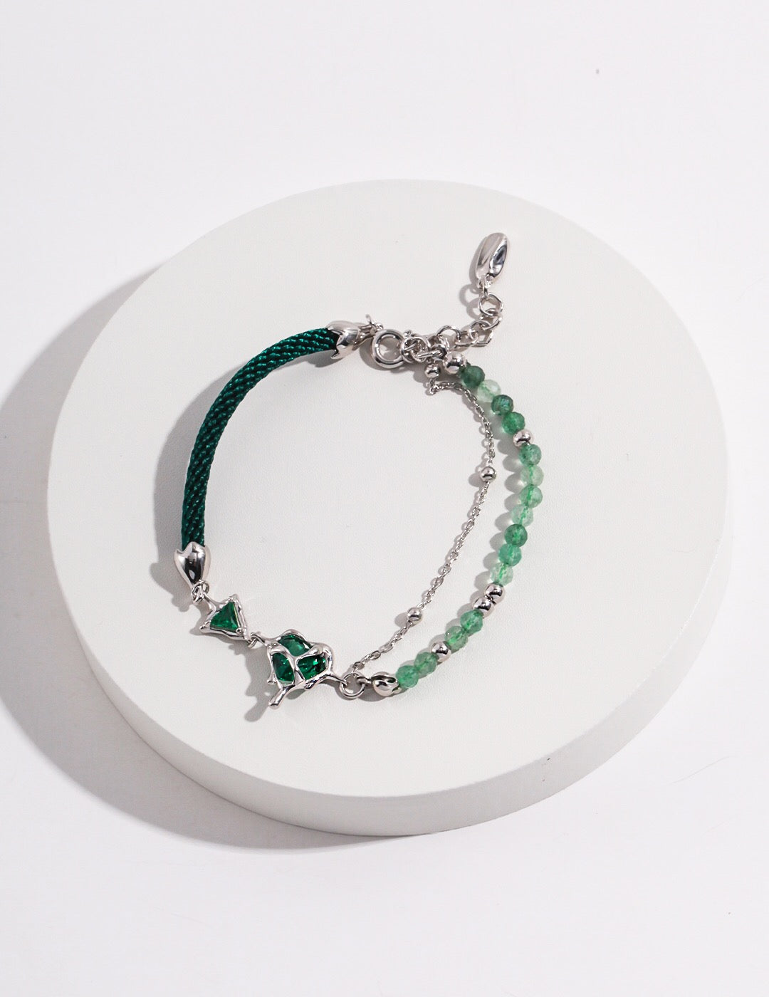 Heart Green Strawberry Crystal Bracelet