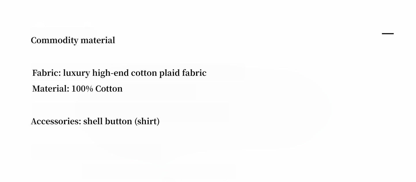 "Tea Grid" High-Quality High-Count Cotton Loose Retro Plaid Shirt